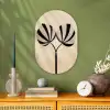Bladeren - Gestreept - Stengel - Beige Wandcirkel Ovaal Forex klein -sfeer2