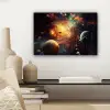 Melkweg - Ruimte - Neon - Planeten canvas 2cm klein -sfeer6