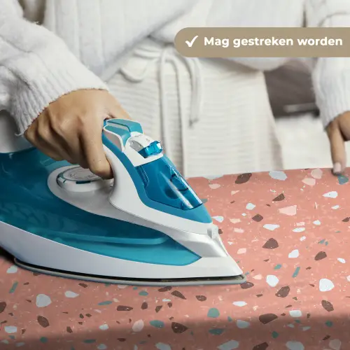 Terrazzo -  Patroon - Kleurrijk - Roze - Blauw Wandkleed katoen klein 269 -sfeer9
