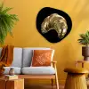 Croissant - Brood - Goud - Zwart Wandcirkel Organisch Plexiglas middel -sfeer4