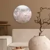 Graspluimen - Wind - Beige - Mistig Wandcirkel plexiglas klein -sfeer1