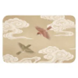 Vogels - Vliegen - Beige Badmat klein -3d