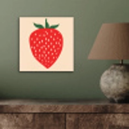 Aardbei - Rood - Modern - Boho aluminium wit klein -sfeer2