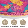 Konijn - Bloemen - Kleurrijk - Kimono Akoestische PET Vilt - Rond klein -closeup_NL