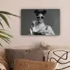 Vrouw - Pasta - Zonnebril canvas 2cm klein -sfeer1