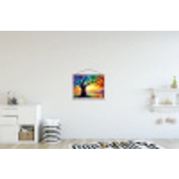 Boom - Landschap - Natuur - Abstract - Kleurrijk textielposter latten blank klein -kinderkamer