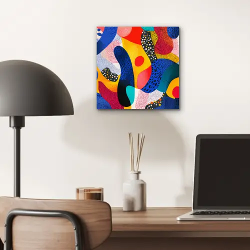 Vormen - Abstract - Stippels - Blauw aluminium wit klein -sfeer5