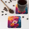 Felle bloemen - Dynamisch - Levendig onderzetter kurk middel -sfeer2
