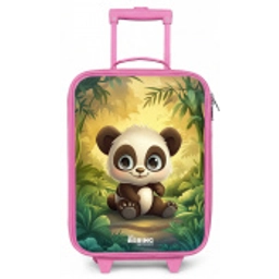 Panda - Bamboebos - Groen Kinderkoffer - Roze klein -zz3dotto