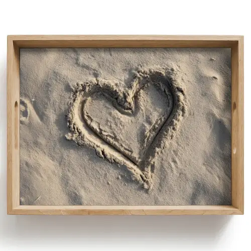 Hartvorm - Getekend - Beige - Zand Dienblad Rechthoek middel -z3d_shopping