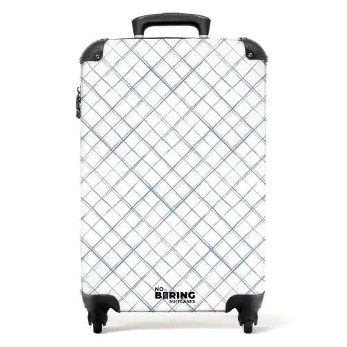 Diagonaal kruisende lijnen op een wit vlak NBS - Handbagage koffer - Kinderen Unisex middel -productfoto_recht