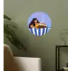 Mok - Koffie - Vrouw - Paars Wandcirkel behangsticker klein -sfeer2