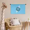 Smiley - Blauw - Bliksem Wandkleed katoen klein -wsfeer5_kind
