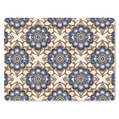 Floraal - Ornament - Blauw muismat rubber klein 262 -3d