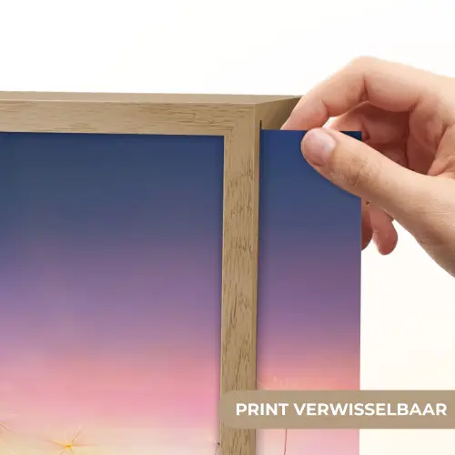 Paardenbloem - Bloemen - Zonsondergang - Horizon - Nacht Light Box met batterij (Wandlamp) middel -USP_websiteprintNL