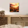 Zonnebloemen - Zonsondergang - Landschap aluminium wit klein -sfeer3