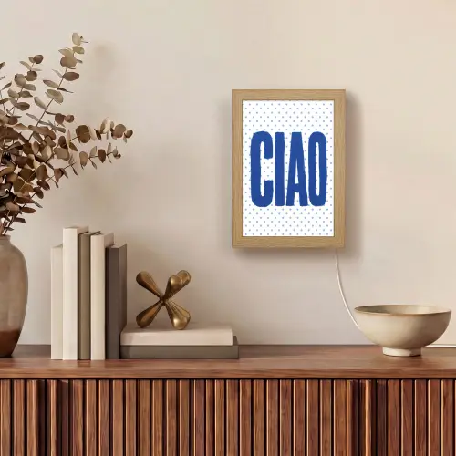 Ciao - Stippen - Roze - Wit Light Box met kabel (Tafellamp) klein -sfeer2
