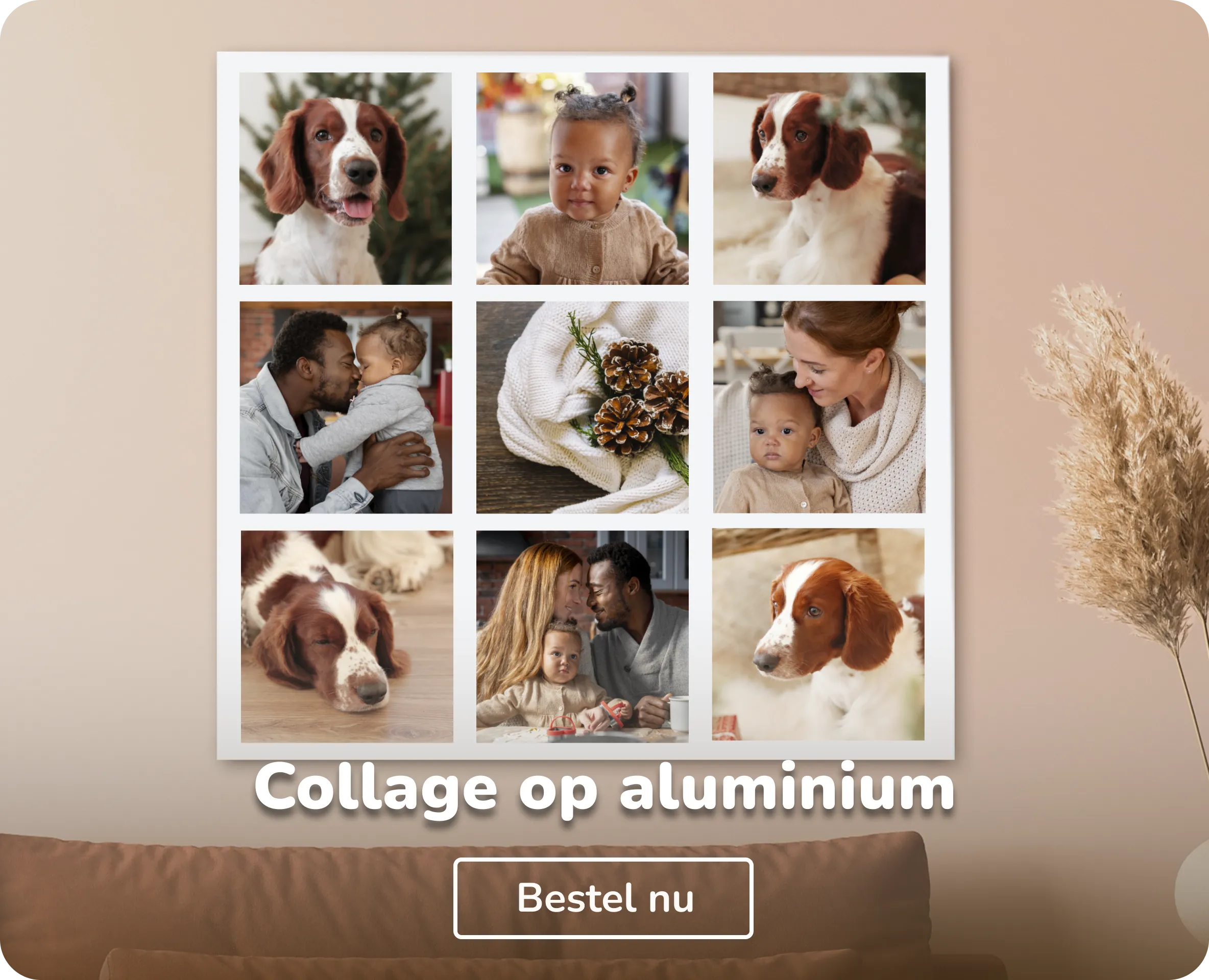 Collage op aluminium