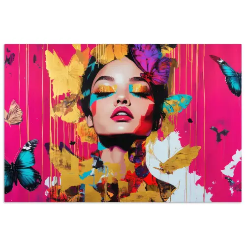 Vrouw - Abstract - Kleurrijk poster papier klein -3d