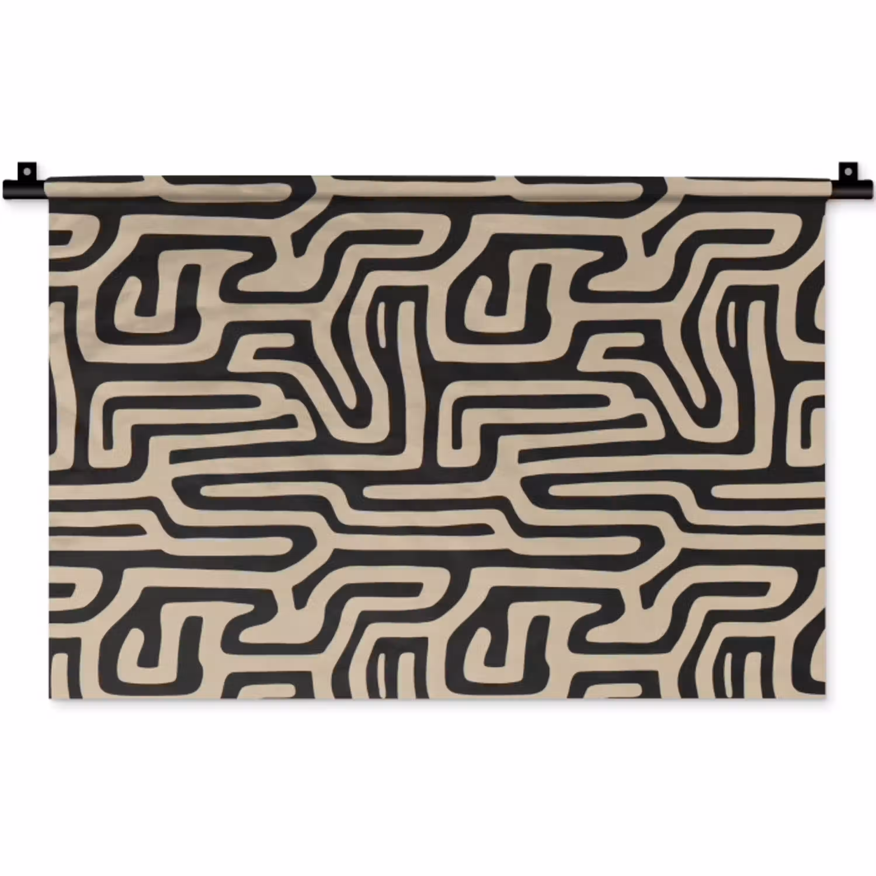 Grafisch - Lijnen - Zwart Wandkleed katoen klein 269 -zz3d