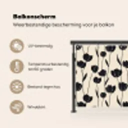 Tulpen - Patroon - Zwart Balkonbeschermer Duitsland klein 596 -specs_NL