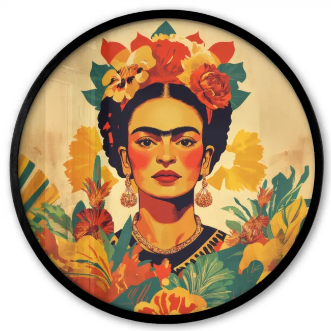 Vrouwelijk - Bloemen - Sieraden Fotolijst rond zonder passe partout klein -3d