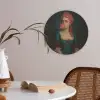 Vrouw - Portret - Kauwgombel Akoestische PET Vilt - Rond klein -sfeer3