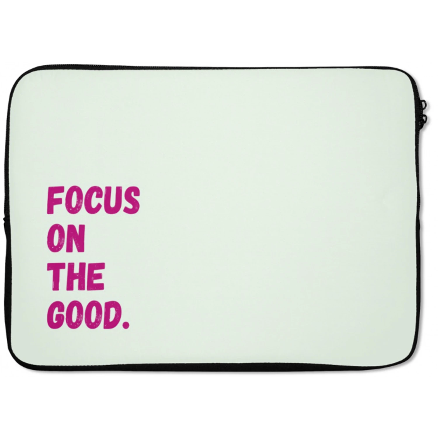 Focus on the good - Beige - Roze laptophoes neopreen klein -zkaufland3dotto