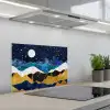 Nacht - Goud - Marmer - Abstract - Landschap - Berg keuken achterwand spatscherm klein -3d_schuin
