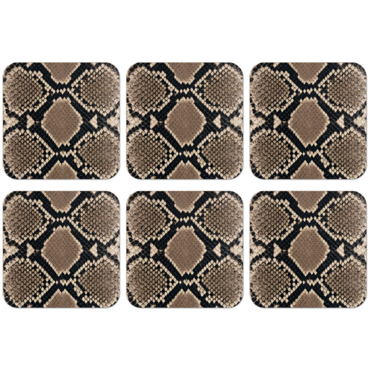 Slangenprint - Python - Bruin onderzetter kurk middel -zkaufland3dotto