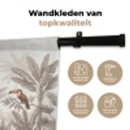 Jungle - Dieren - Palmbomen Wandkleed katoen klein -sfeer2