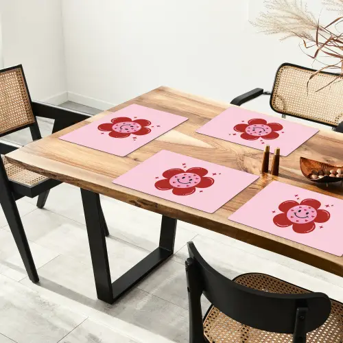 Bloem - Roze - Hartjes Placemat vinyl groot -zzsfeer4_Kitchenyeah-website