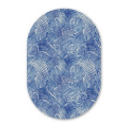 Modern - Abstract - Blauw Wandcirkel Ovaal Aluminium middel 839 -3d