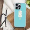 Ijsje - Stokje - Sprinkles - Lichtblauw Hoesje iPhone 16 Pro Max met koord klein -sfeer4