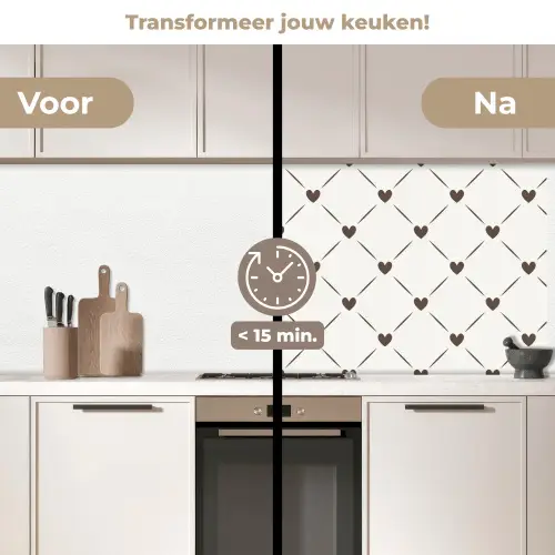 Design - Geometrie - Patroon - Hart keuken achterwand 2 middel 871 -voor-na2_NL