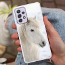 Paard - Kop - Winter - Dieren - Wit Hoesje Samsung Galaxy A52 5G met koord klein -sfeer3