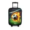 Vuurvoetbal in doelnet vastgelegd Kinderkoffer - Zwart klein -3d