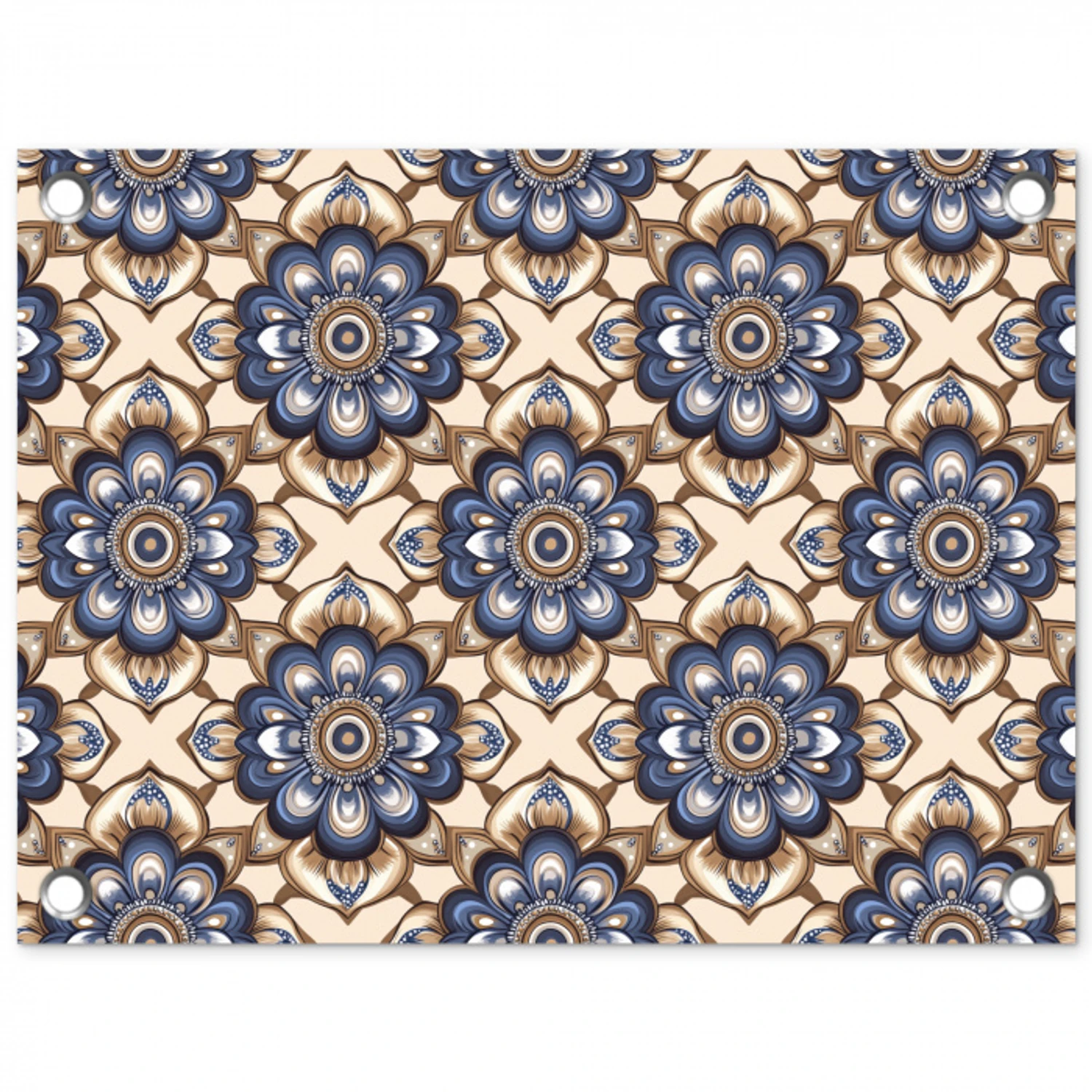 Floraal - Ornament - Blauw tuinposter los doek klein 239 -3d