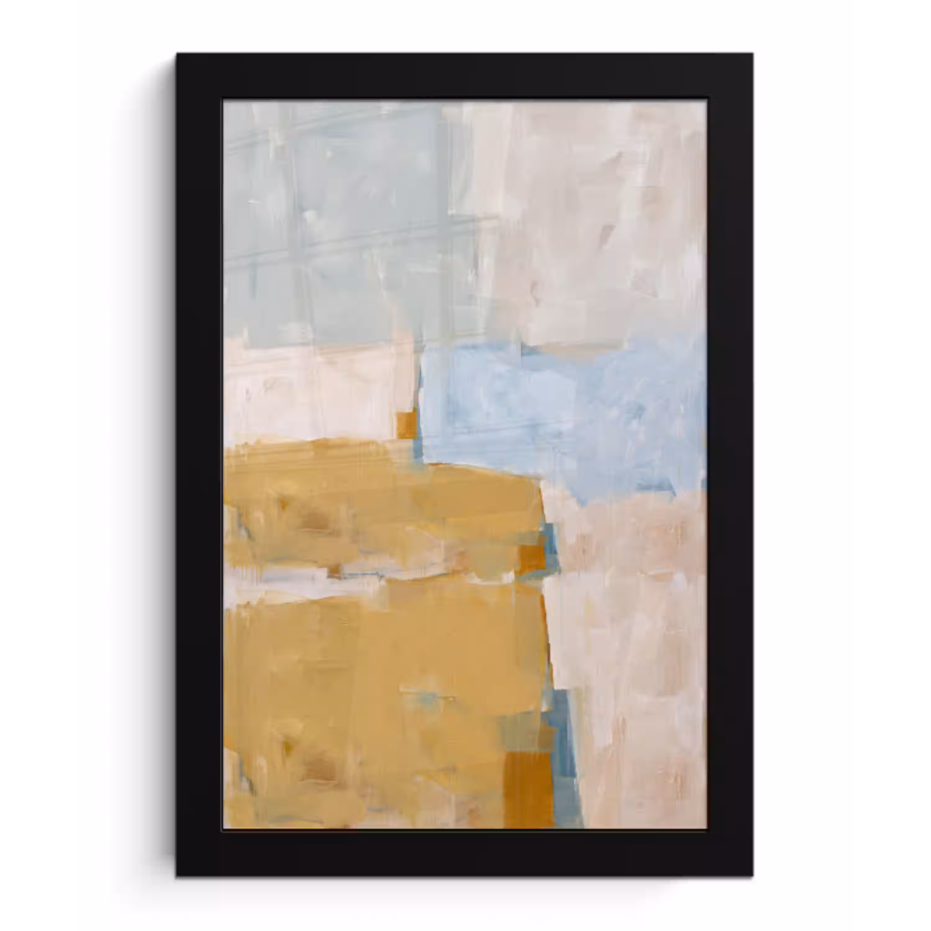 Abstract - Kleuren - Kunst - Modern - Blauw fotolijst zwart zonder passe partout klein -3d