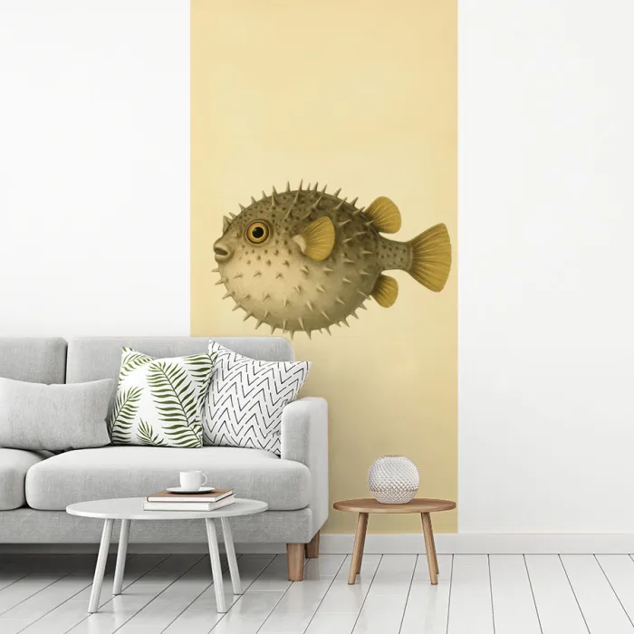 Stekels - Vis - Opgeblazen - Bruin fotobehang vinyl groot -woonkamer