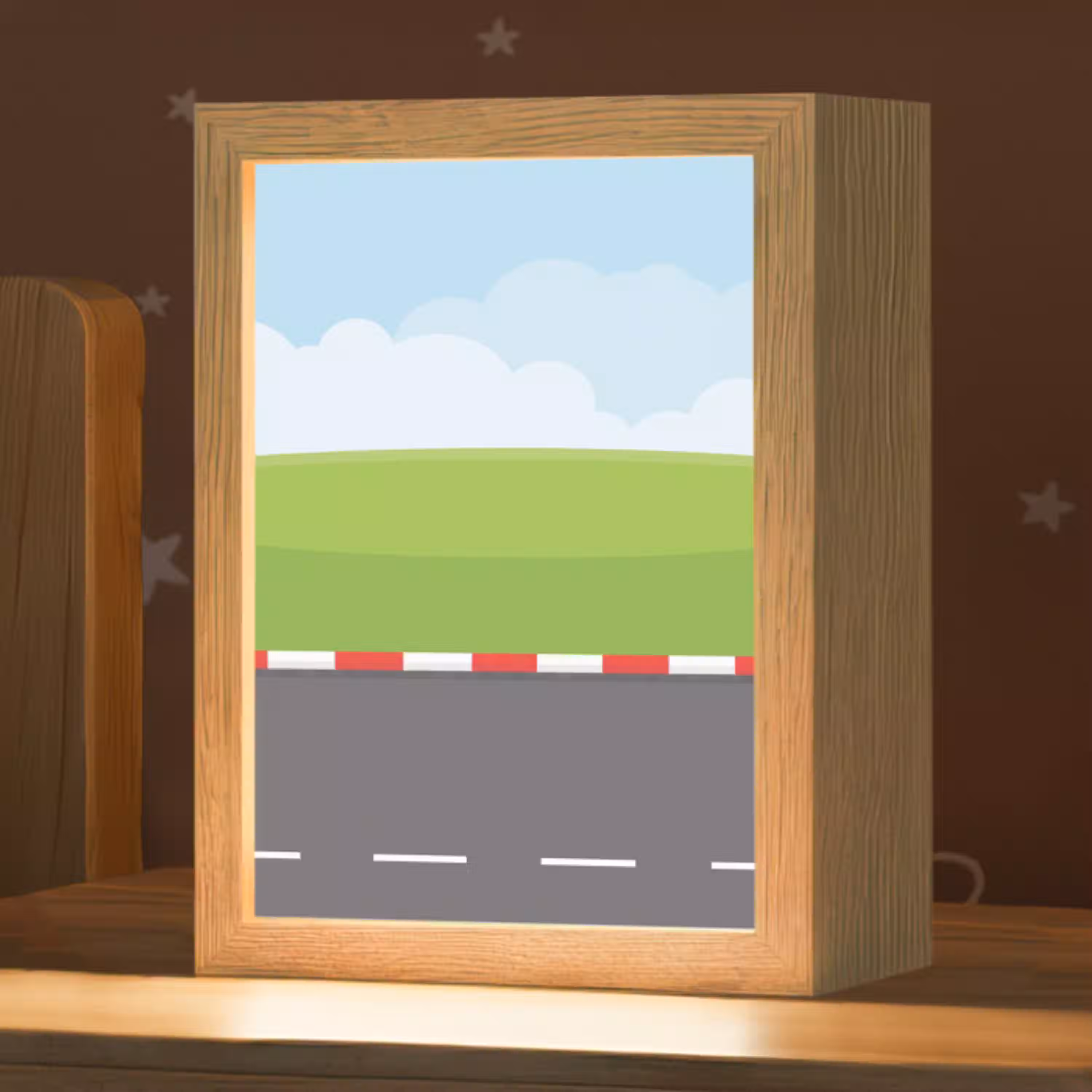 Racebaan - Illustratie - Sport - Kleurrijk Light Box met kabel (Kinderlampje) klein -zzz_3d_website