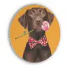 Hond - Oranje - Roos - Valentijn Akoestische PET Vilt - Rond klein -3d