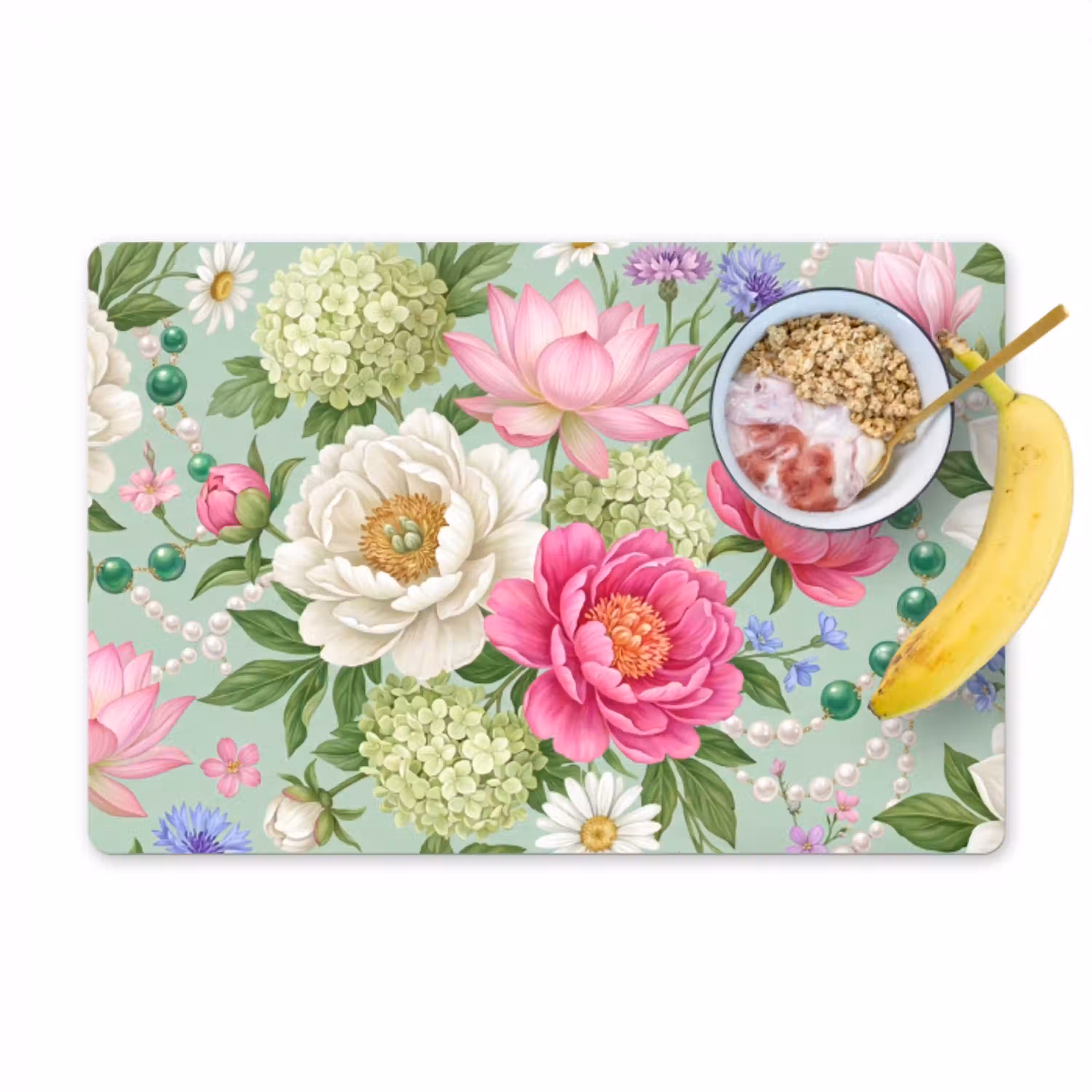 Bloemen - Patroon - Botanisch - Groen Placemat vinyl groot -zzzproduct_Kitchenyeah-website