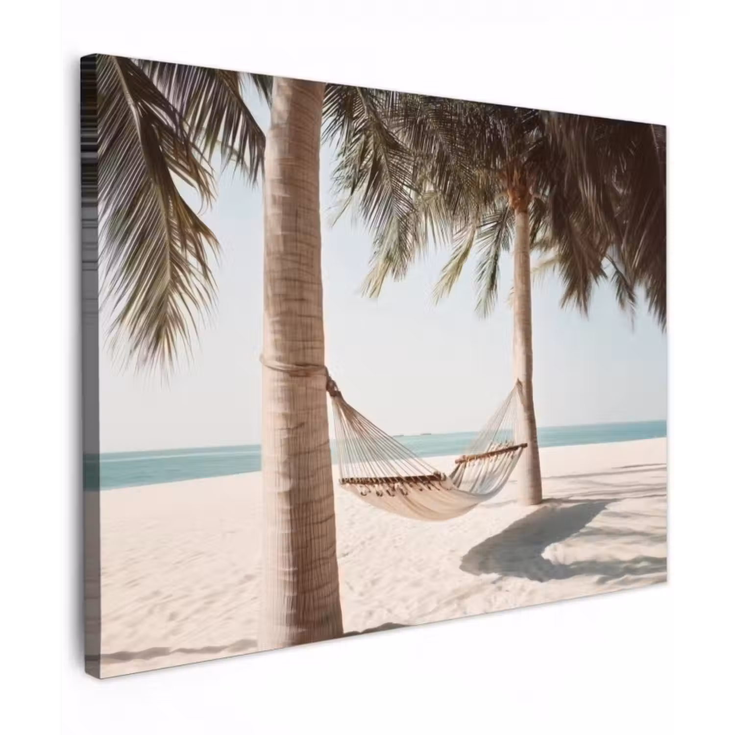 Leinwandbild - Hängematte - Palmen - Strand - Meer