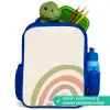 Ruwe regenboog pastel Kinderrugzak - Blauw middel -inhoud_NL