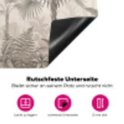 Jungle - Banenboom - Kolibrie - Beige Inductie beschermer vinyl 3mm klein -zzzzzzz-lf-onderkant