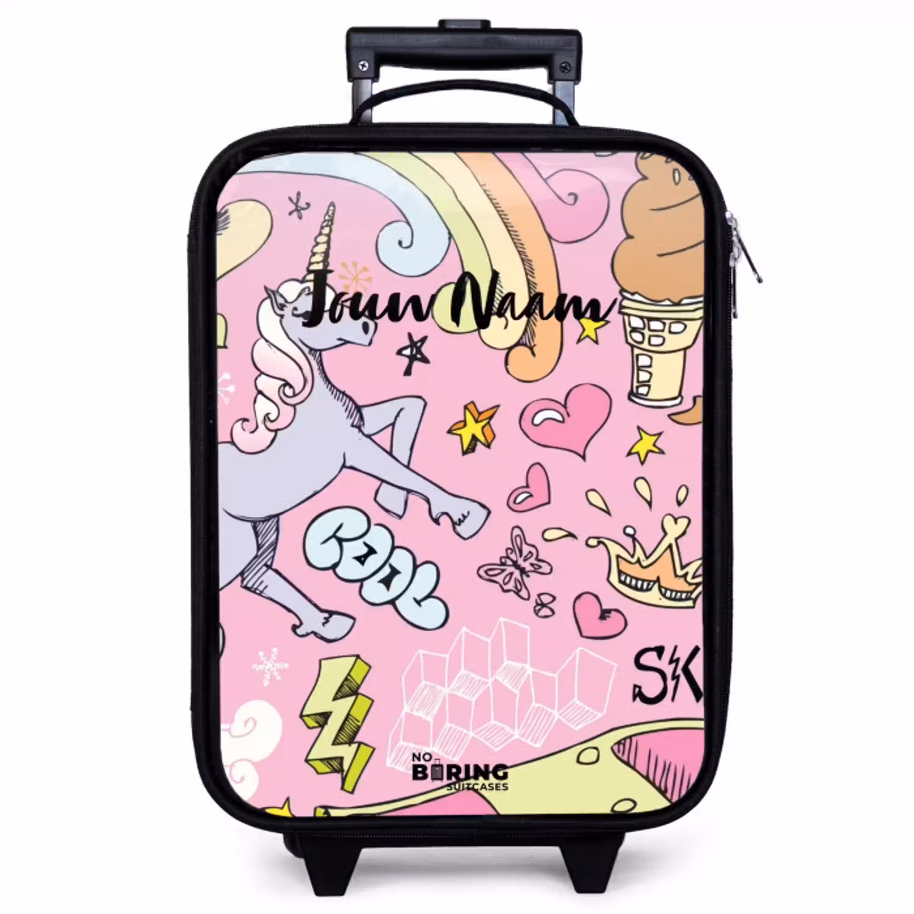Unicorn doodles Kinderkoffer - Zwart klein -zzz_website3d