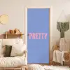 Pretty - Roze - Blauw - Golvend deurposter klein -sfeer2