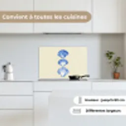 Schelpen - Blauw - Beige keuken achterwand spatscherm klein -sfeer4_FR
