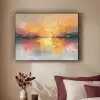 Modern - Abstract - Goud - Roze Textielframe zwart klein -sfeer1